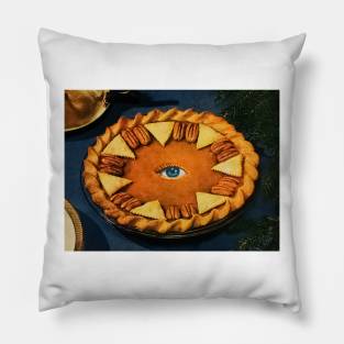 Divine Eye In The Pie - Surreal/Collage Art Pillow