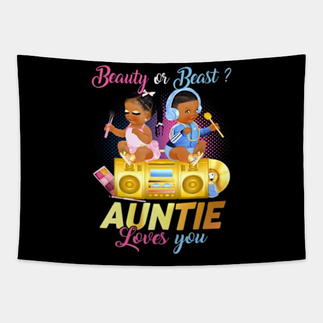 Cute Beauty Or Beat Auntie Loves You - Gender Reveal Party Tapestry by Eduardo