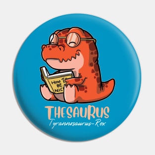 Thesaurus - Tyrannosaurus Rex reading Book Pin