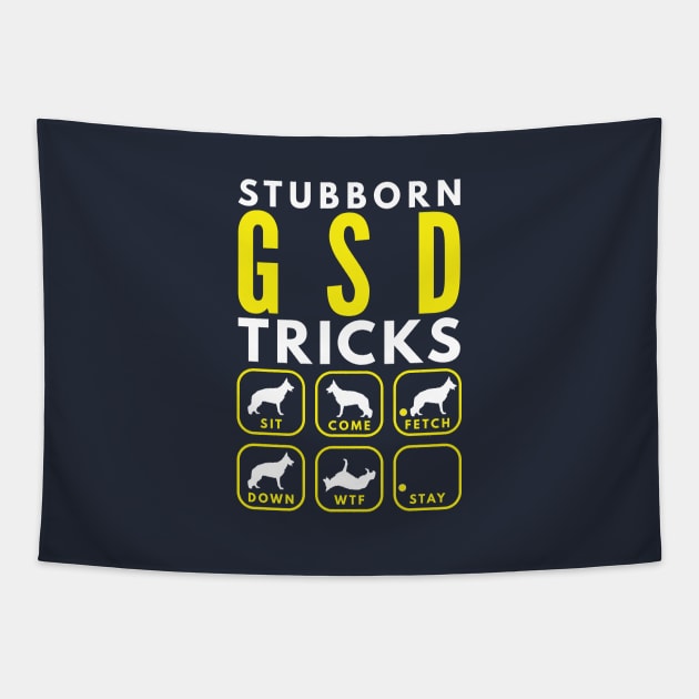 Stubborn GSD Tricks - Dog Training Tapestry by DoggyStyles