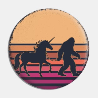 Vintage Bigfoot Sasquatch Walking Unicorn Horse Pin