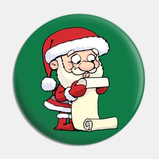 Santa is reading a list of gifts Pin