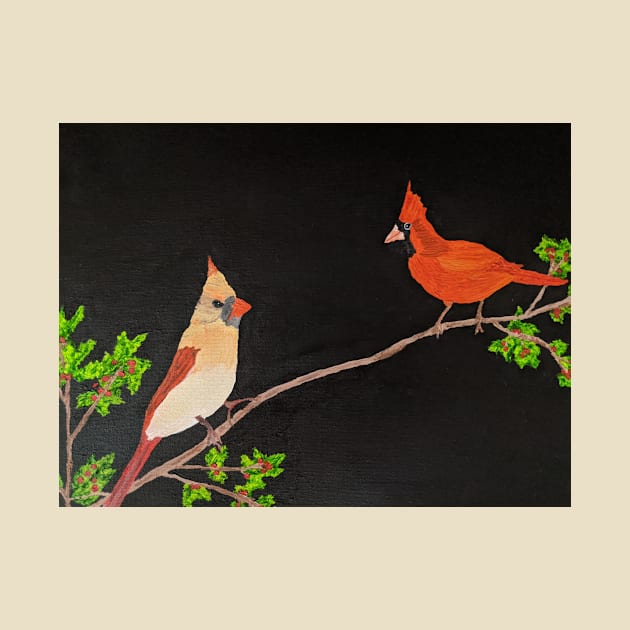Cardinal Birds Print by PaintstopbyNandini