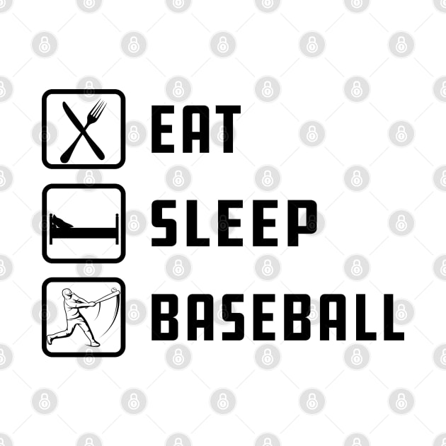 Baseball - Eat Sleep Baseball by KC Happy Shop