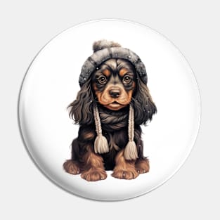 Winter English Cocker Spaniel Dog Pin