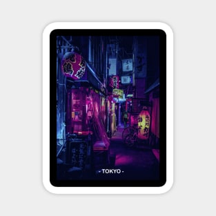 Tokyo Street Neon Synthwave Magnet