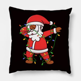 Dabbing Santa Shirt for Boys Girls Christmas Tree Lights Pillow