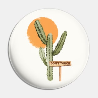 Funny Meme Watercolor Saguaro Cactus In Sunset Pin