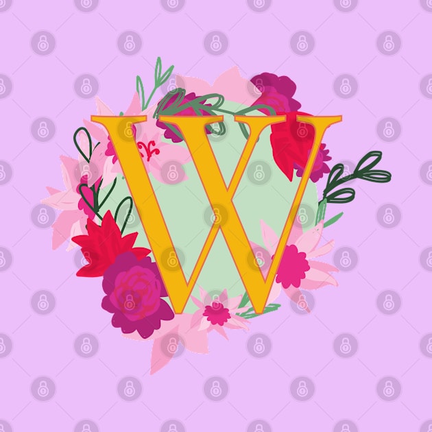 Monogram W, Personalized Initial by Bunniyababa