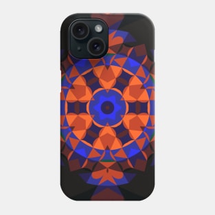 Retro Mandala Flower Orange and Blue Phone Case