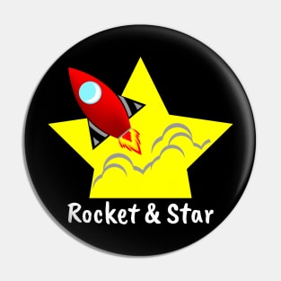 rocket and star Pin