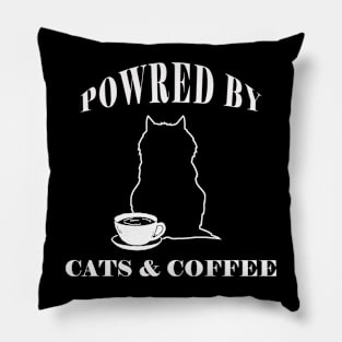 POWRED BY CATS AND COFFEE DESIGN Pillow