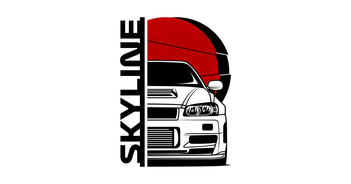 NISSAN SKYLINE GT-R R34 - Nissan Skyline - T-Shirt | TeePublic