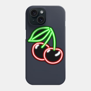 Neon Cherries Bar Sign Phone Case