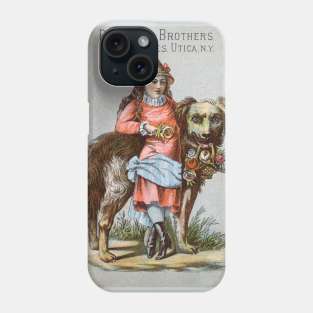 1885 Young Girl and her Giant Dog Phone Case