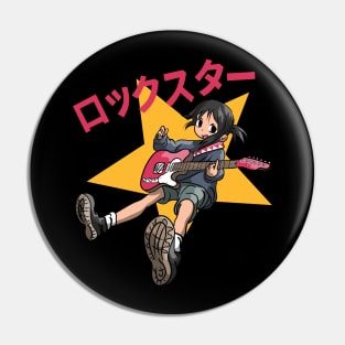 anime manga girl. in rockstar kangi typography logo design Pin