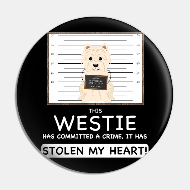 West Highland White Terrier Mugshot - Gift For Mother of West Highland White Terrier Dog Breed Pin by HarrietsDogGifts