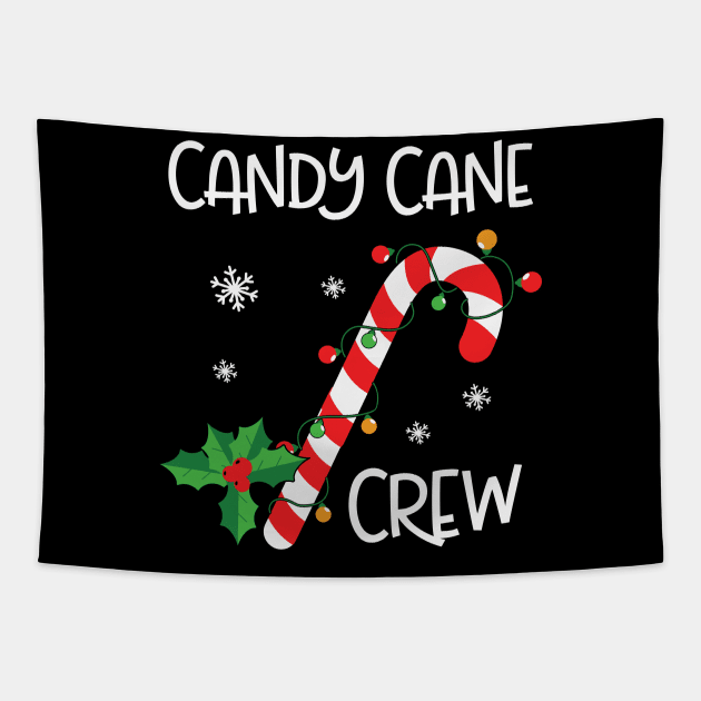 Candy Cane Crew Funny Christmas Lights Xmas Gift Tapestry by BadDesignCo