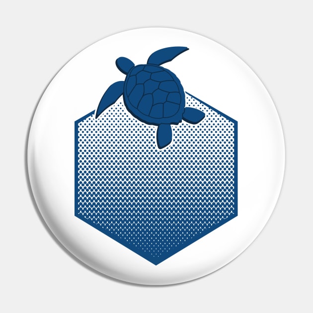 Sea Turtle in the Deep Blue Sea Pin by FunawayHit