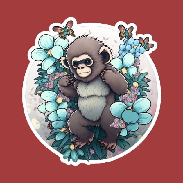 WaterColour Monkey illustration by Zoo state of mind