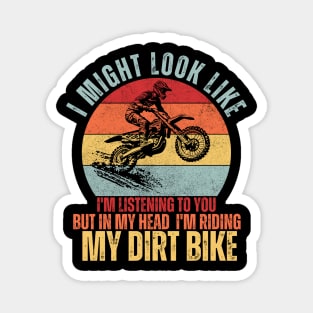 cool retro dirt bike for motocross bikers Magnet