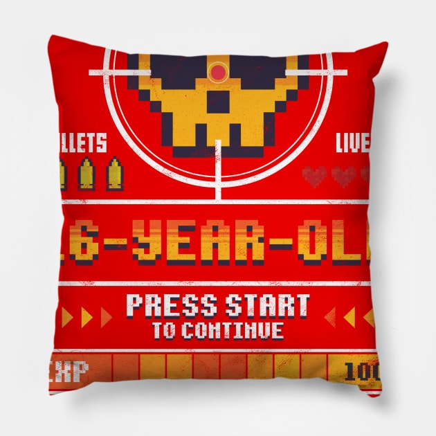 Gamer Birthday  Level 16 Pillow by avshirtnation