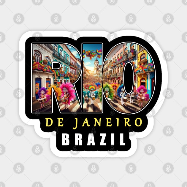 Rio de Janeiro Festive Carnival Magnet by Sambastyles