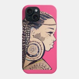 indian Braids Black Women Natural Hair Art Phone Case