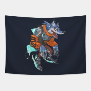 Fighting Mouse Illustration Tapestry