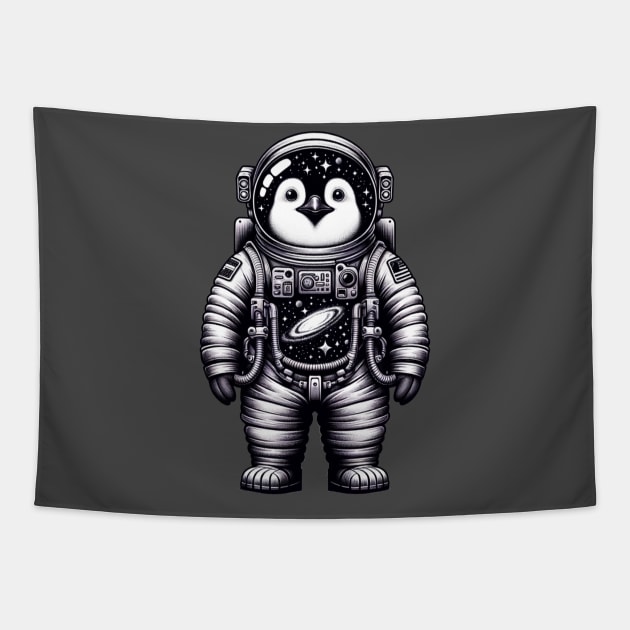 Spacesuit penguin Tapestry by Ekim Ts