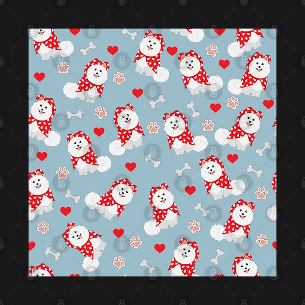 Samoyed seamless pattern Christmas gift for dog lovers phone cover by anins-azuree