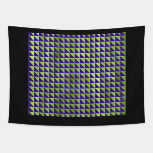 Blue and Green Geometric Pattern Tapestry