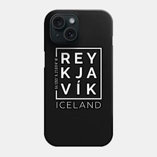 Stylish Reykjavik Iceland City Coordinates Phone Case