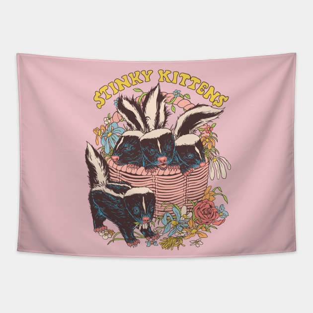 Stinky Kittens Tapestry by Hillary White Rabbit