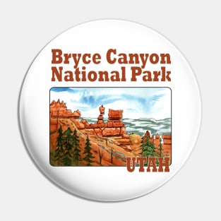 Bryce Canyon National Park, Utah Watercolor Pin