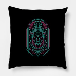 bison line art Pillow