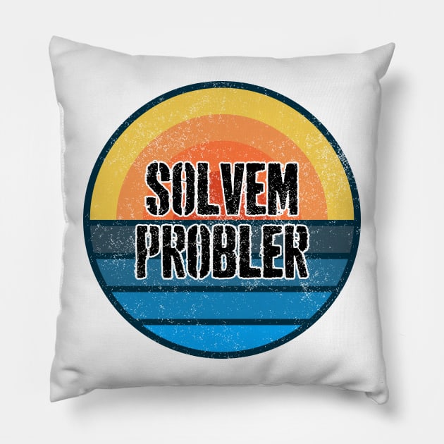 Solvem Problem Retro Vintage Distressed Men Pillow by TeeTypo