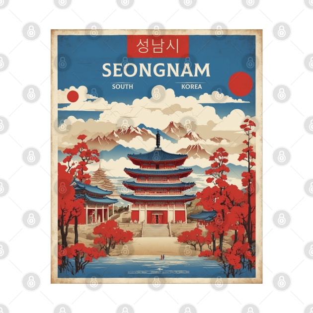 Seongnam South Korea Travel Tourism Retro Vintage by TravelersGems