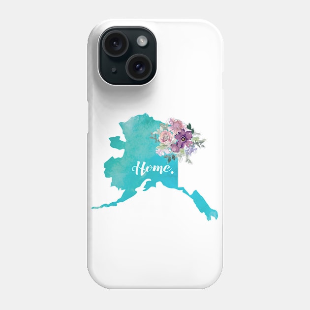 Alaska State and Flowers Phone Case by HappyArt