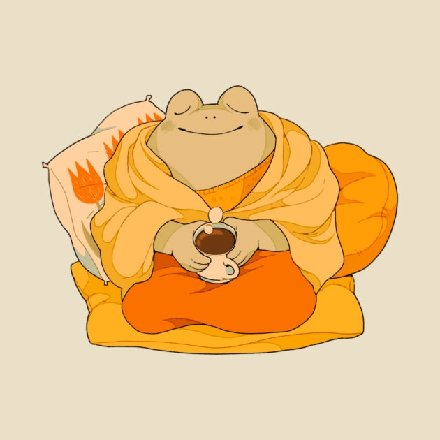 Cosy frog by PeachyDoodle