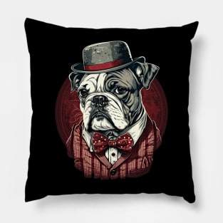 Hipster Bulldog Pillow