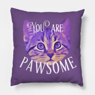 You are Pawsome-Purple Kitty Pillow