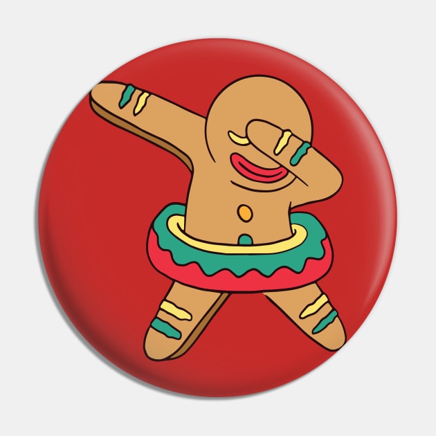 Cute Dabbing  Christmas Gingerbread Man Pin by SLAG_Creative