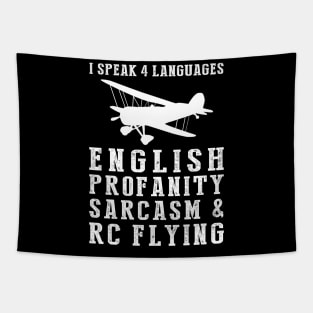 Flying with Laughter! Funny '4 Languages' Sarcasm RC Plane Tee & Hoodie Tapestry