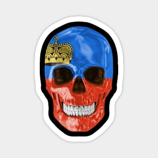 Liechtenstein Flag Skull - Gift for Liechtensteiner With Roots From Liechtenstein Magnet