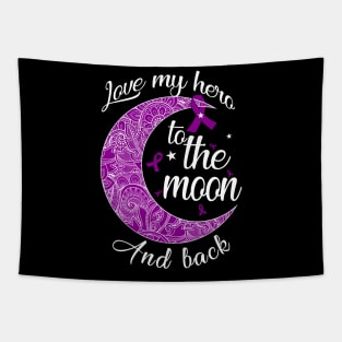 love pancreatic cancer hero to the moon Tapestry