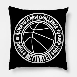 White basketball players transparent ball with saying Pillow