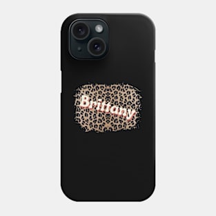 Brittany Name on Leopard Phone Case