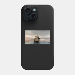 Sailing ship on high sea Phone Case