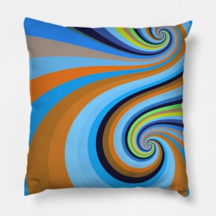 Earth Pastel Color Retro Twirl Pattern Pillow